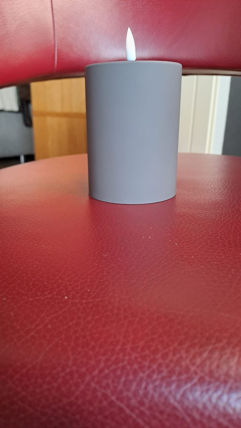 Customer photo review of Udendørs LED Bloklys Ø 7,5 x 10 cm Mokka