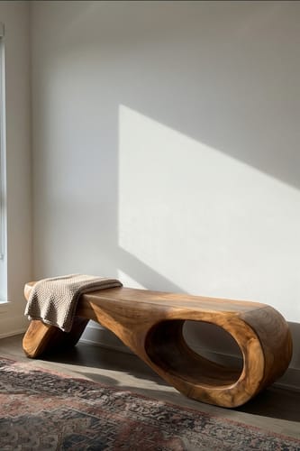 Customer photo review of Artistic Sculptural Organic Bench For Entryway Decor