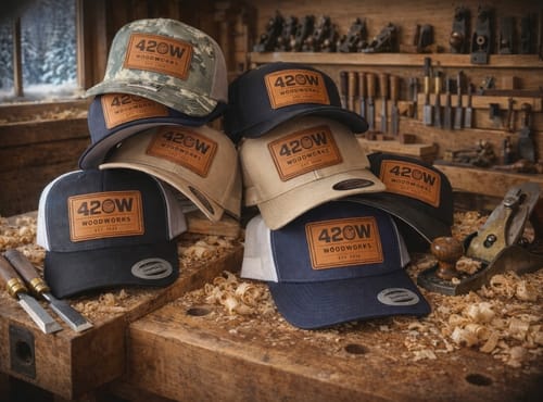 Customer photo review of Premium Custom Leather Patch Hats (Wholesale)