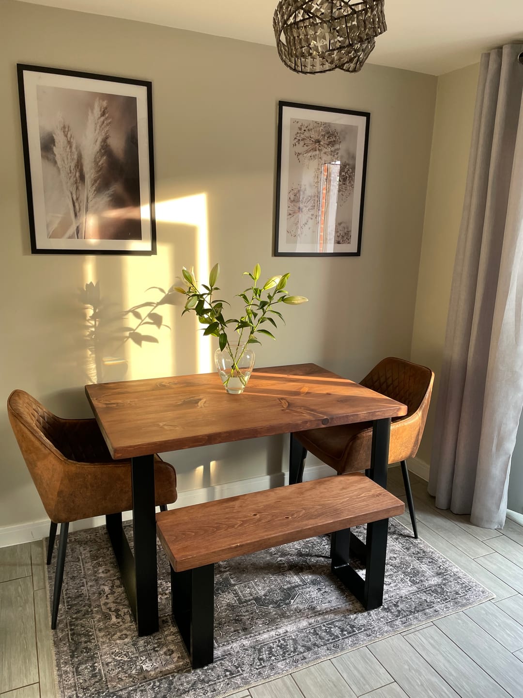 Customer photo review of Industrial Dining Table with Square Frame Leg