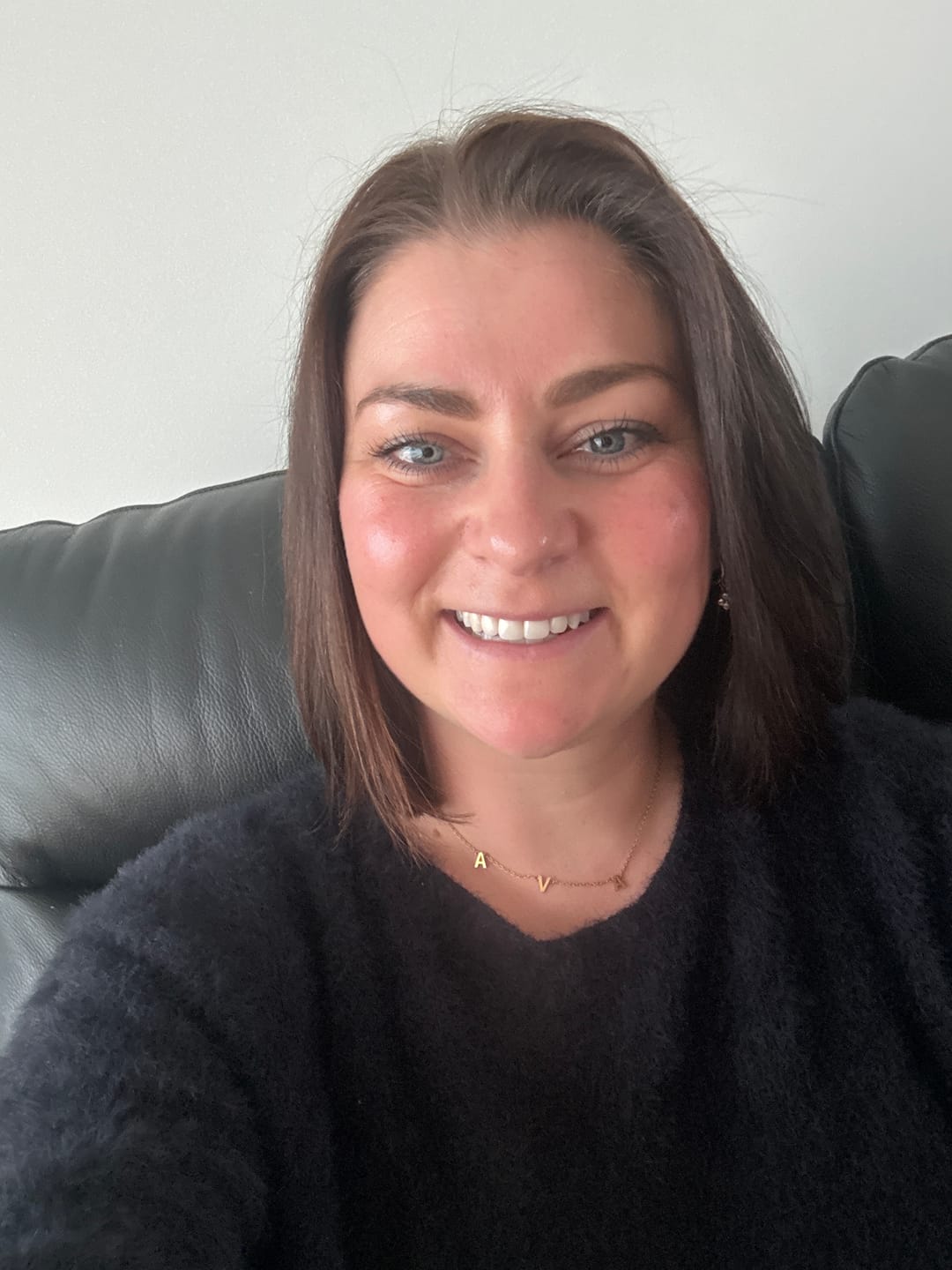 Customer photo review of The Original Initial Letter Necklace