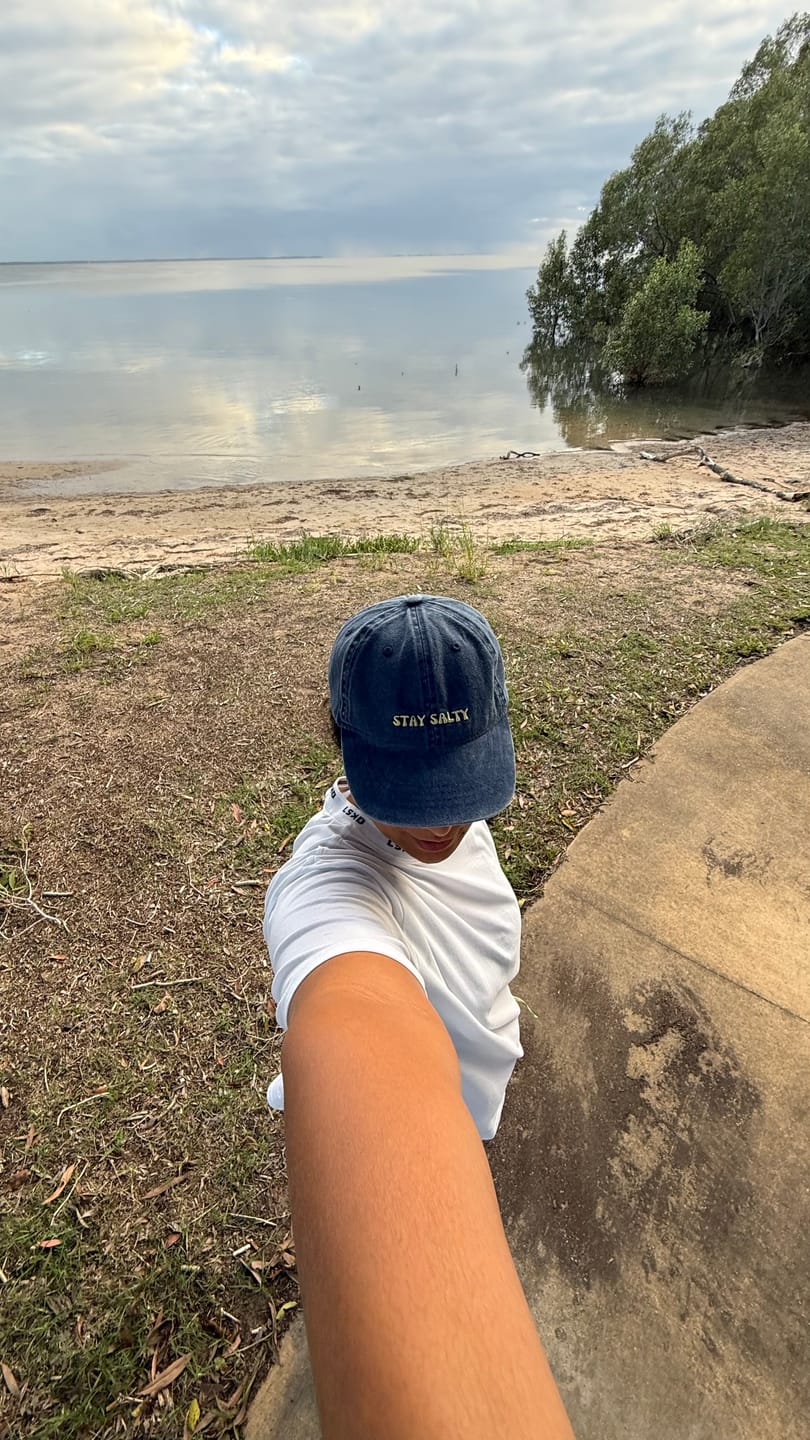 Customer photo review of Stay Salty Washed Dad Cap