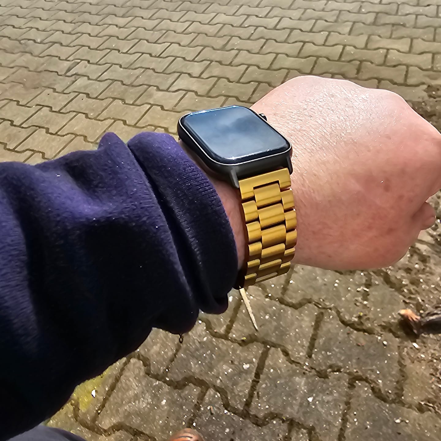 Customer photo review of Stalen bandje Goud