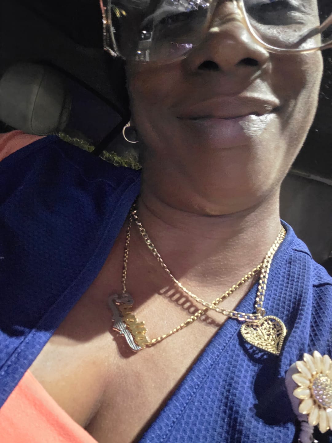 Customer photo review of Double Plated Script Name Necklace w/ Figaro Chain