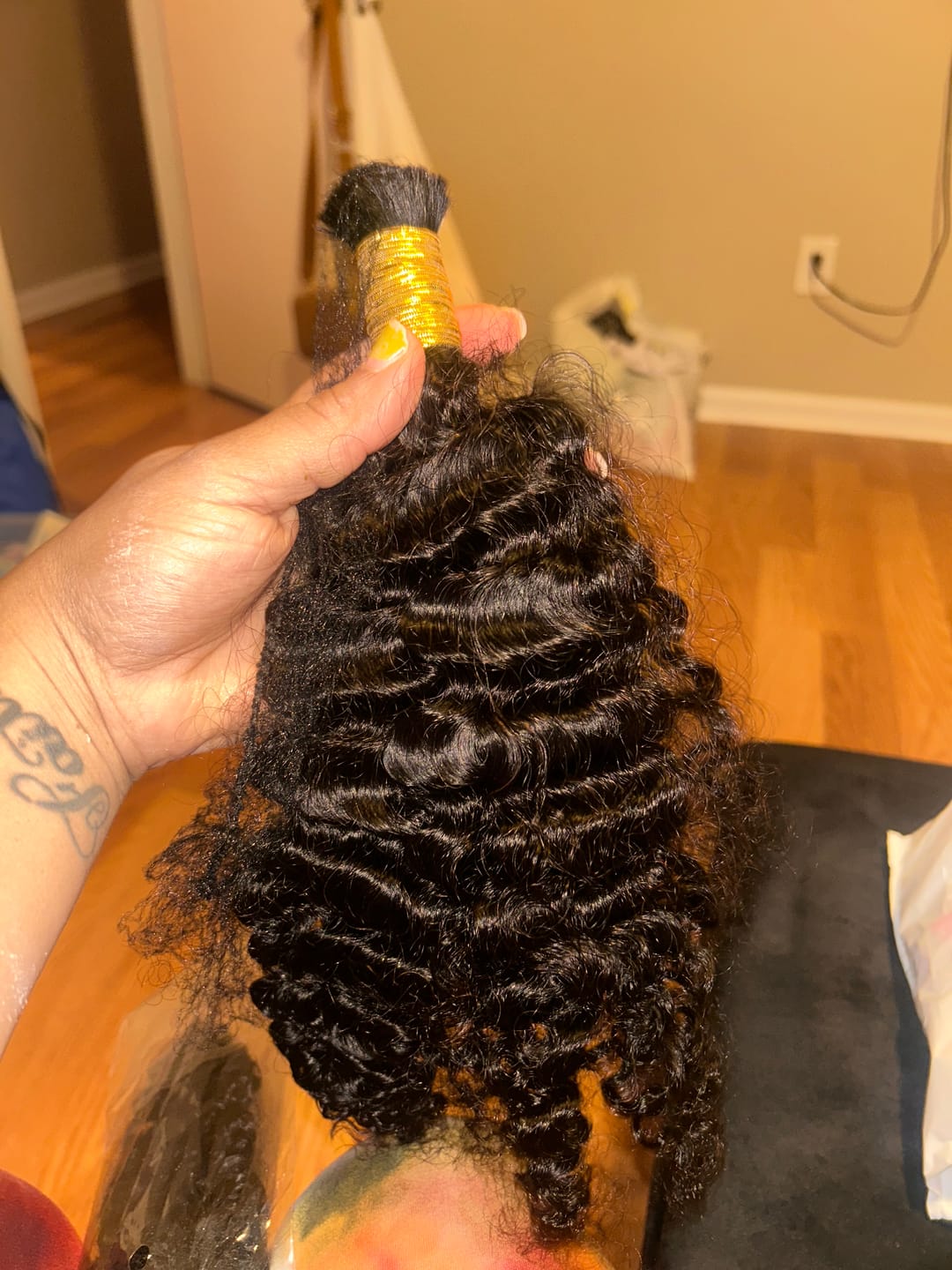 Customer photo review of Water Deep Wave Bulk Hair Extensions for Braiding