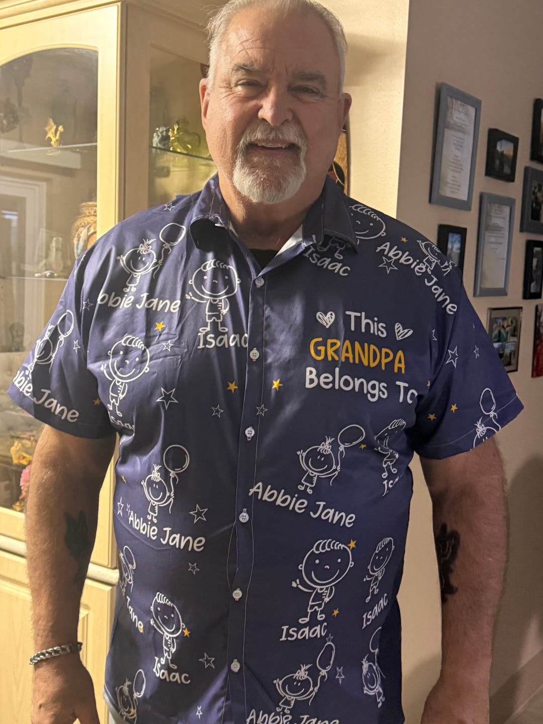 Customer photo review of Personalized Hawaiian Shirt- This Grandpa Belongs To Doodle