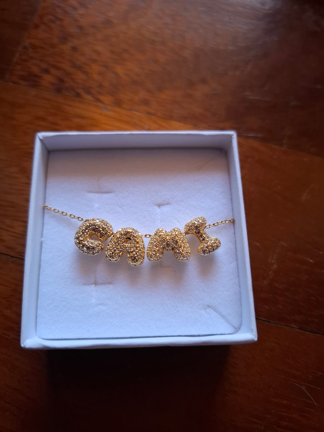 Customer photo review of Collana con Lettere Zirconate -  Shine Identity