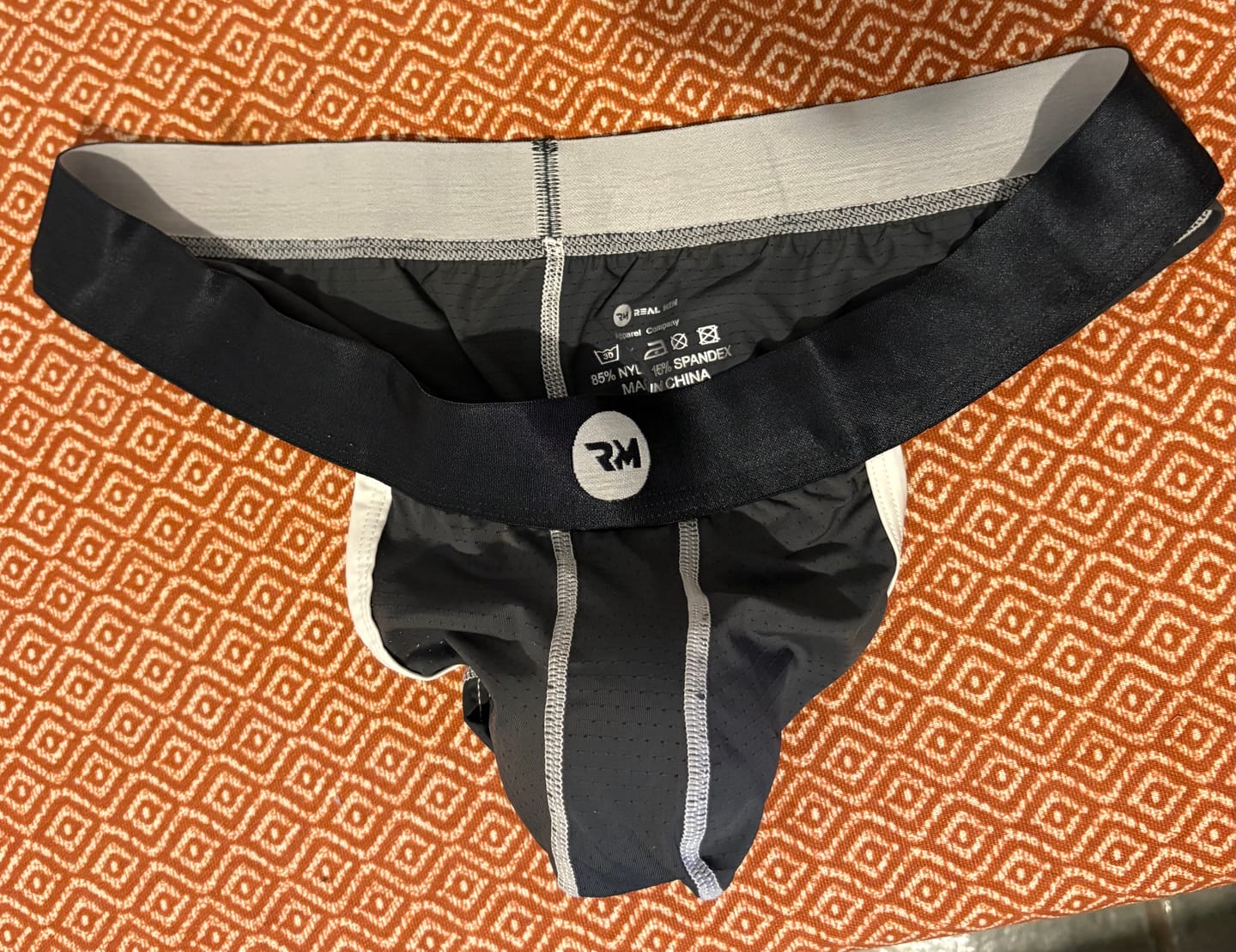 Customer photo review of Nylon 0in Mesh Bikini Briefs No Fly 1pk Dark Gray