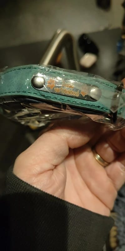 Customer photo review of Custom Leather Dog Collar Leash for Small Medium Large Dogs
