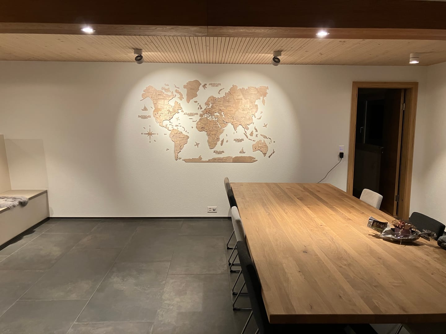 Customer photo review of 3D Wooden World Map Terra
