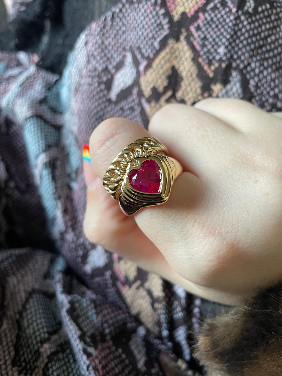Customer photo review of Queen of Hearts Ring Gold