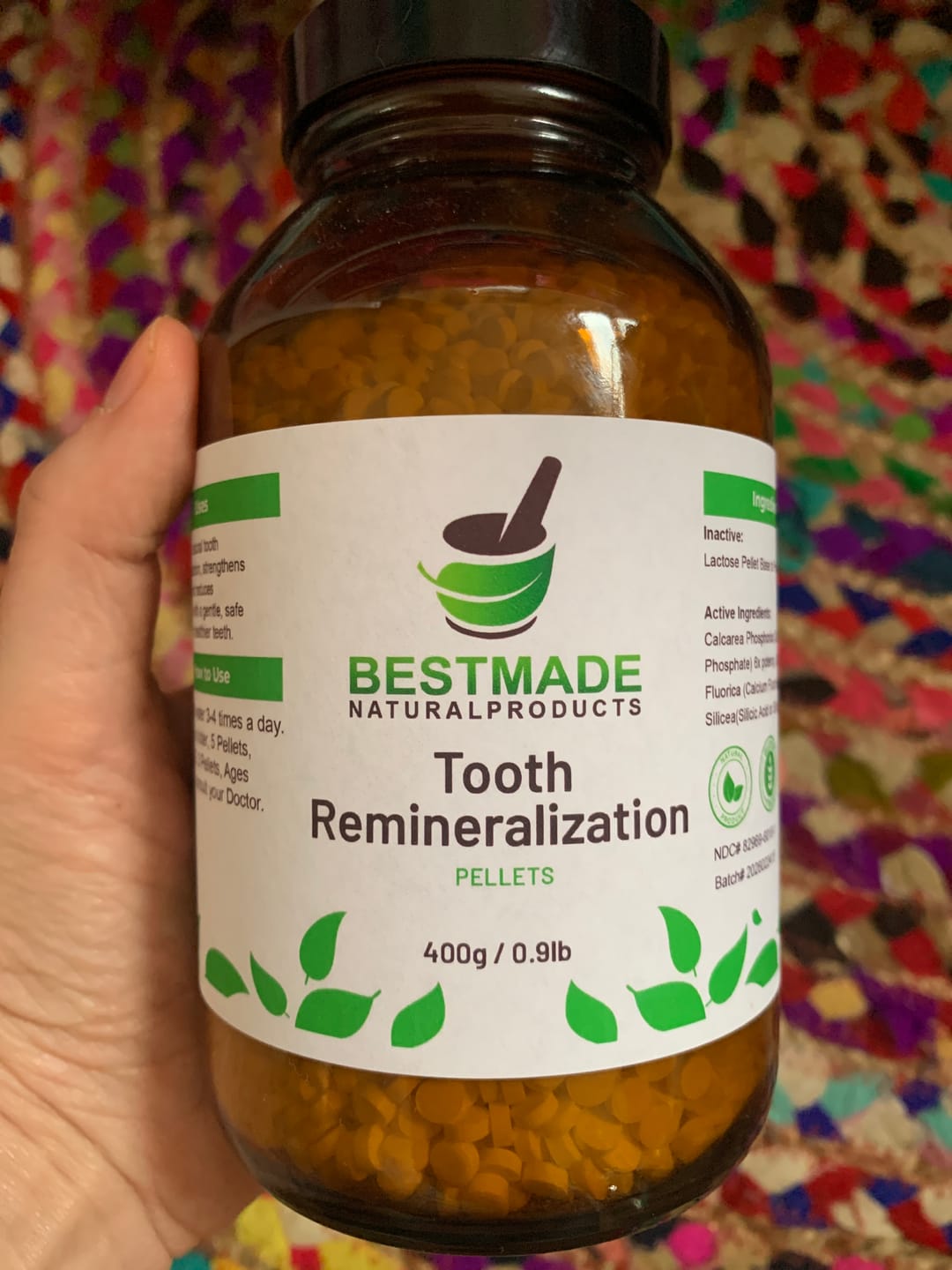 Customer photo review of Tooth Remineralization Support - Cell Salt Combination to Reduce Sensitivity, Protect Enamel & Strengthen Teeth | Homeopathic, Non-Toxic, Natural, Pellets, Big Jar