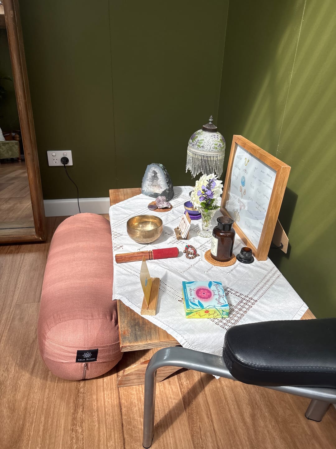 Customer photo review of Mocha - Round Yoga Bolster