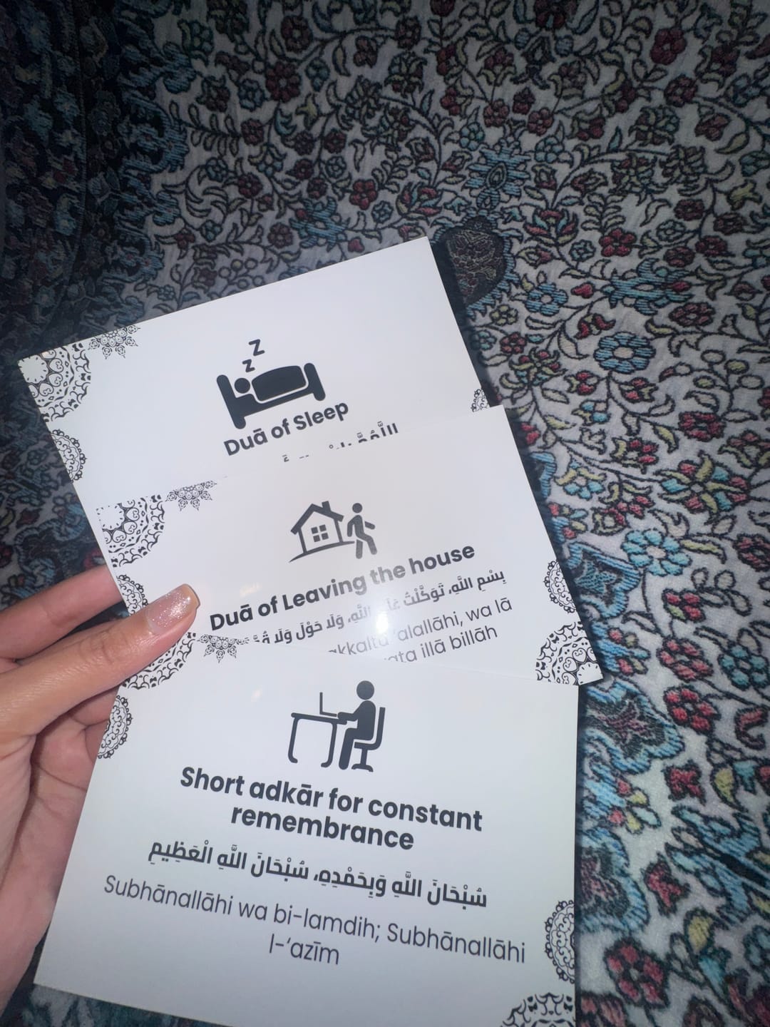 Customer photo review of Set of 13 Duaa Transparent Stickers