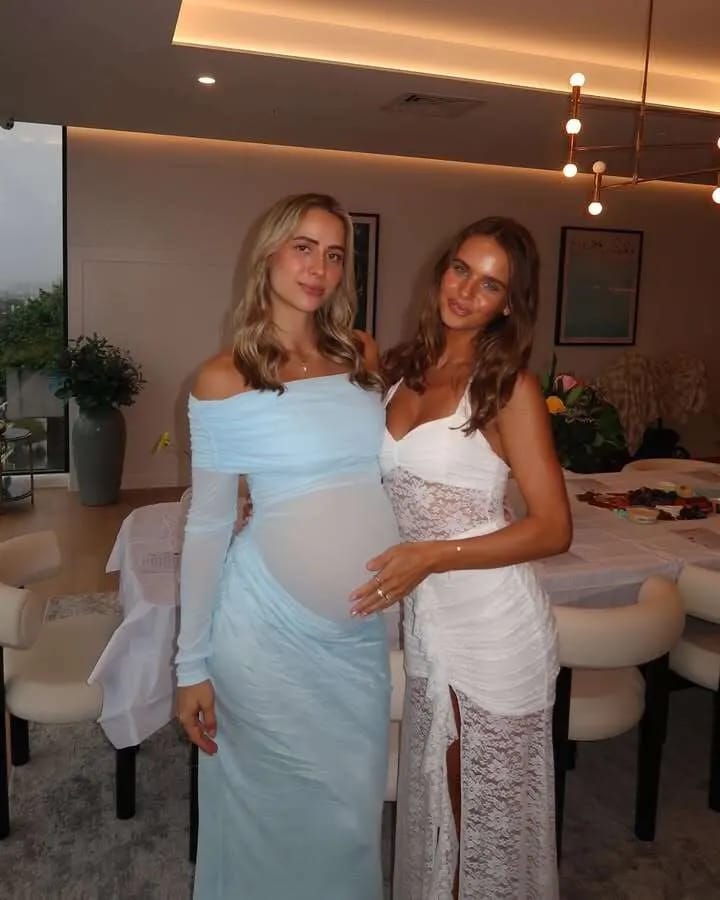 Customer photo review of Minda Halter Lace Slit Maxi Dress