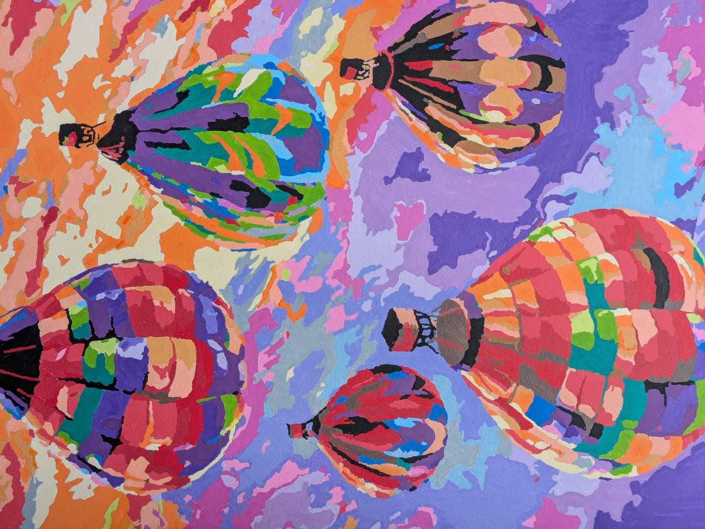 Customer photo review of Colorful Air Balloons | Paint by Number