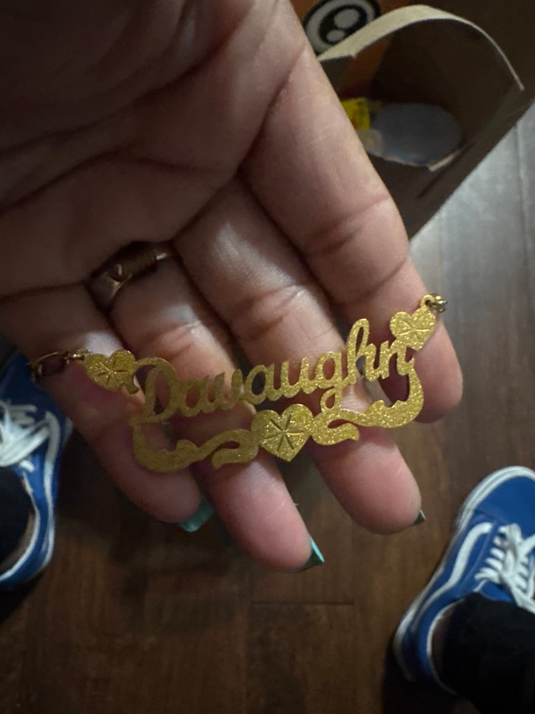 Customer photo review of Diamond Cut Lovely Heart Name Necklace