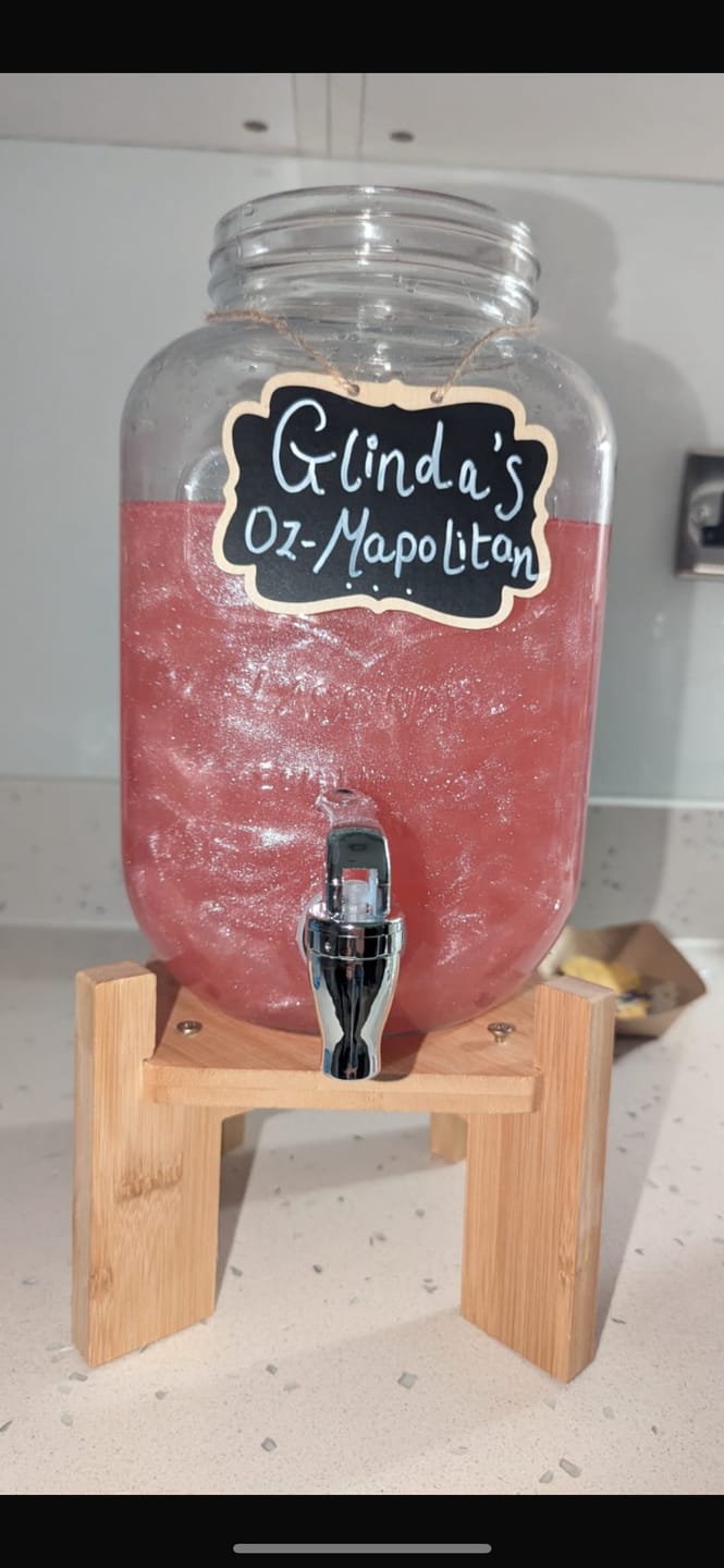 Customer photo review of Glitter Pink Edible Drink Shimmer