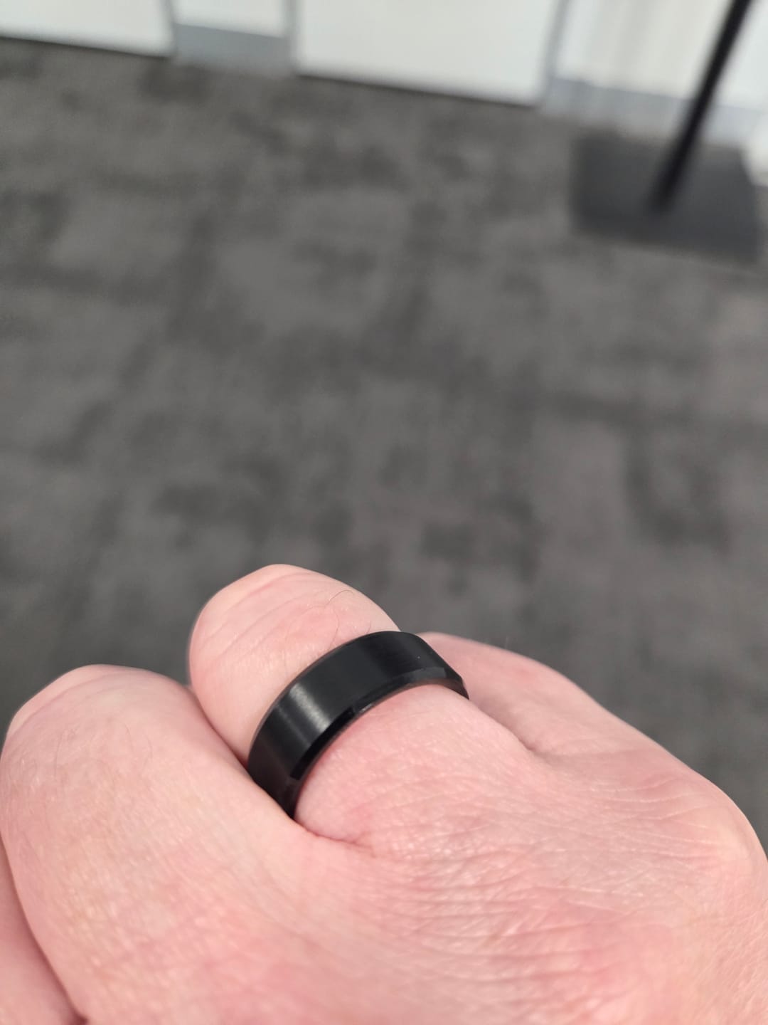 Customer photo review of Peyton - Black & Rosegold Men's Tungsten Ring