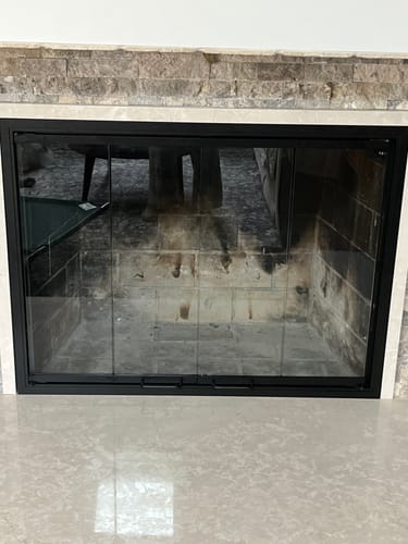 Customer photo review of Stiletto Masonry & Prefab Fireplace Glass Doors | Custom Made