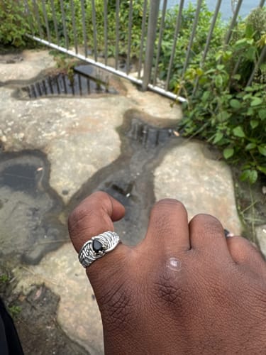 Customer photo review of Vintage Black Onyx Eagle Wing Ring