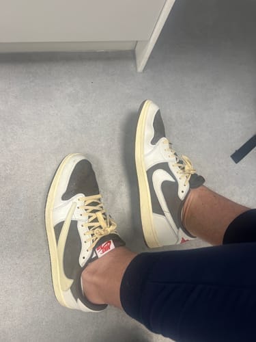 Customer photo review of Travis Scott x AJ1 Low OG 'Reverse Mocha'