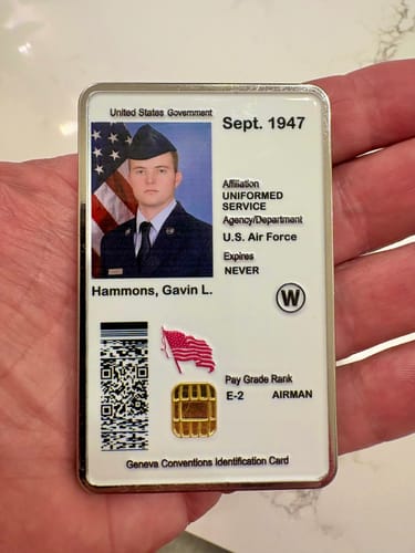 Customer photo review of Custom CAC-Style Military Coin – Name, Photo & Service Details