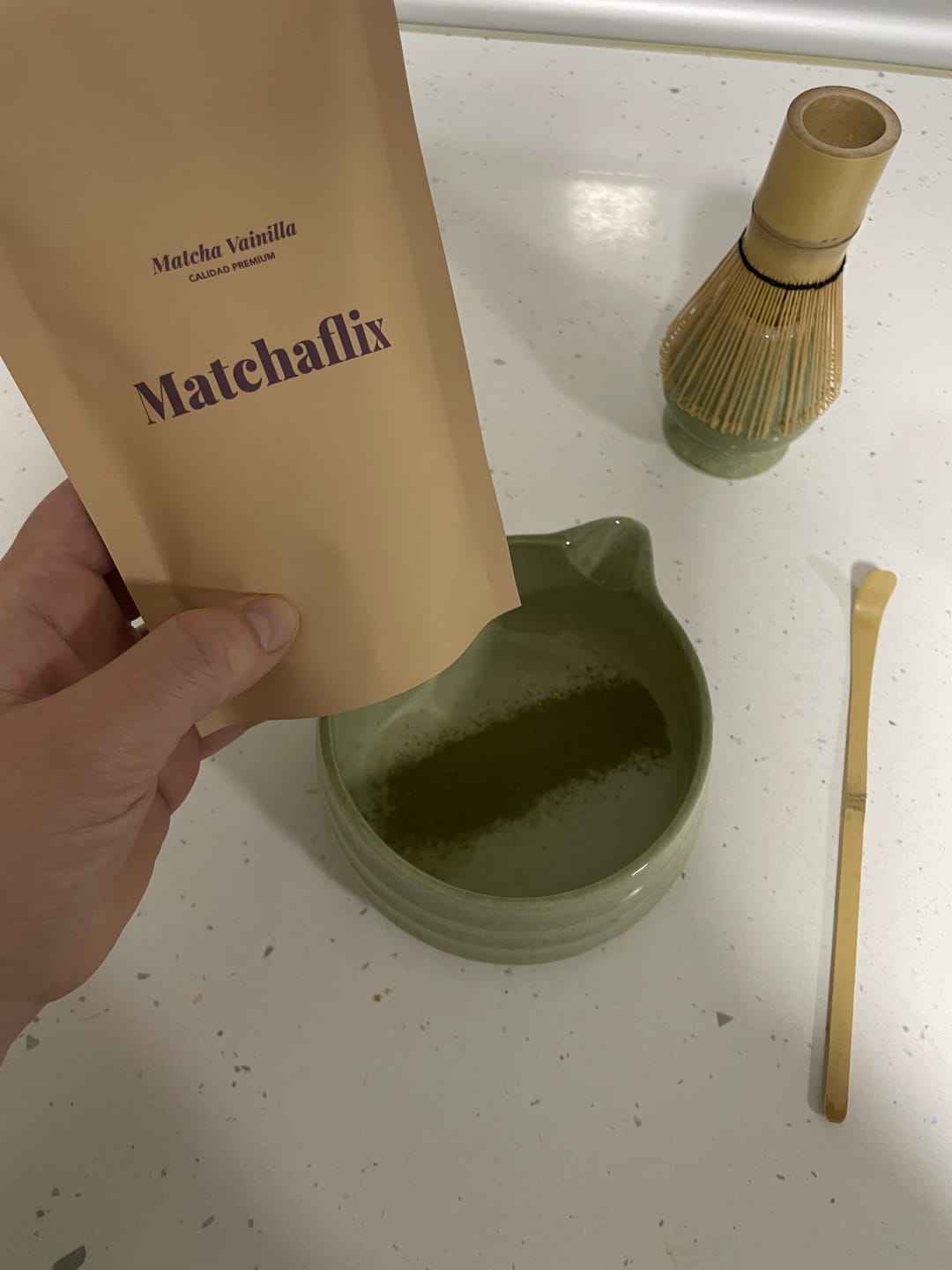 Customer photo review of Té Matcha Vainilla Premium
