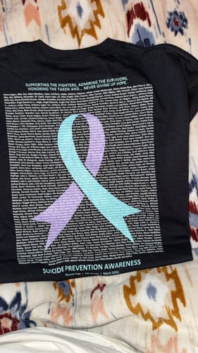 Customer photo review of Suicide Prevention - Round 189 (Unisex Classic Tee | Gildan)