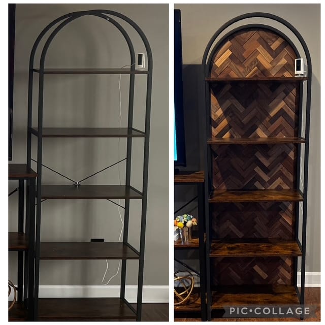 Customer photo review of Natural Walnut 3D Herringbone Panels