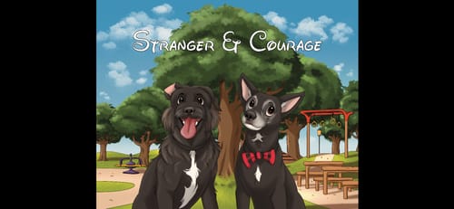 Customer photo review of Custom Hand-Drawn Cartoon Pet Portrait