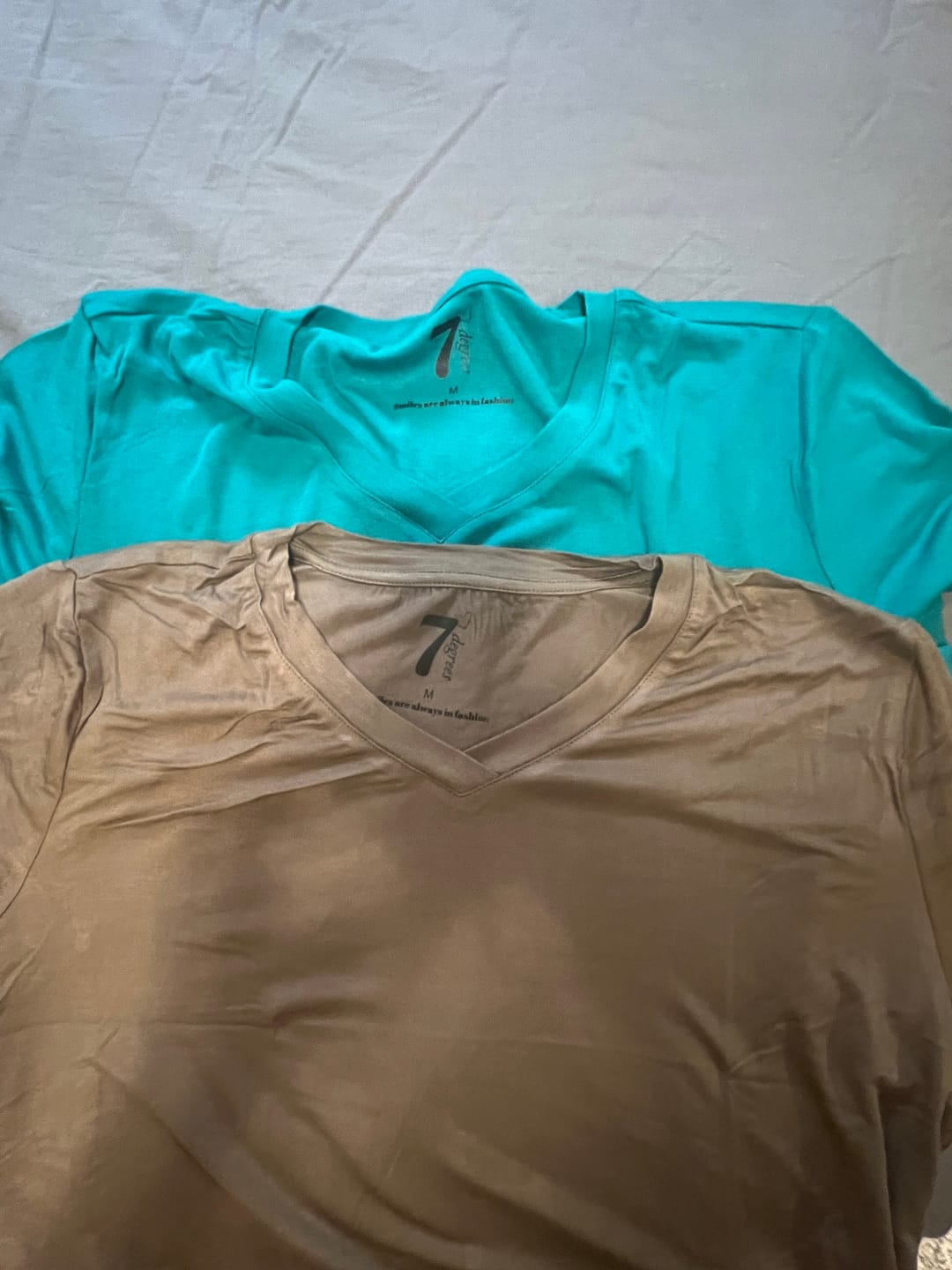 Customer photo review of V-Neck Teal Blue Shirt