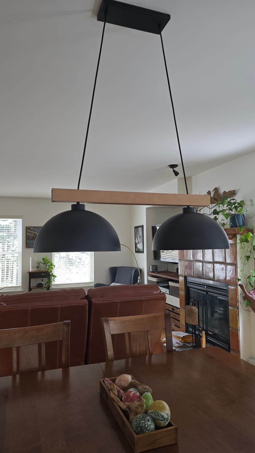 Customer photo review of Oslo Black Scandinavian Minimalist Pendant Ceiling Light for Kitchen Island & Dining Room