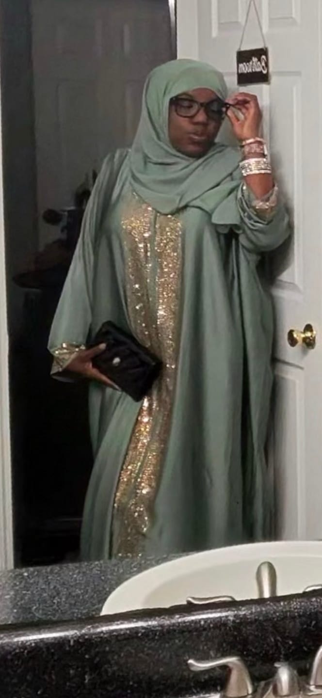 Customer photo review of Zahra Sage Green Abaya Set