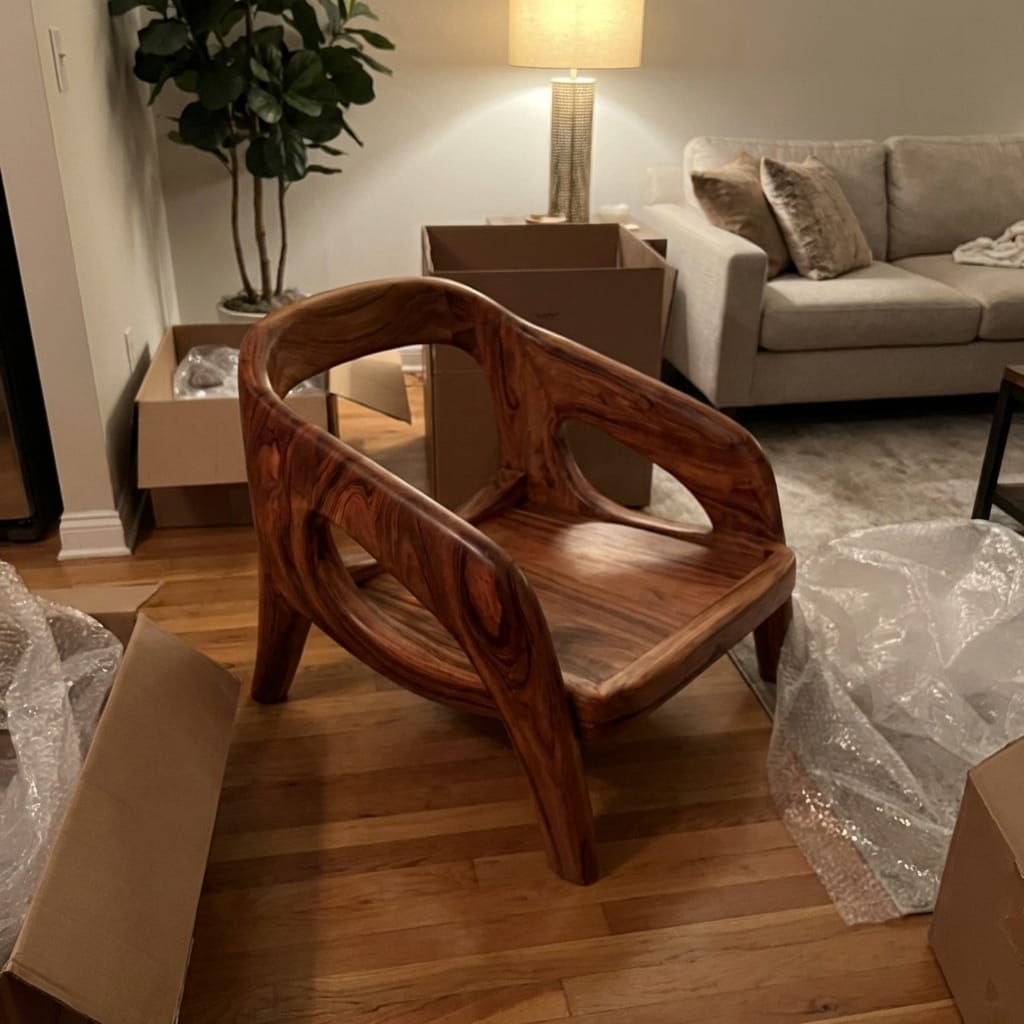 Customer photo review of Contemporary Sculptural Lounge Chair For Living Room