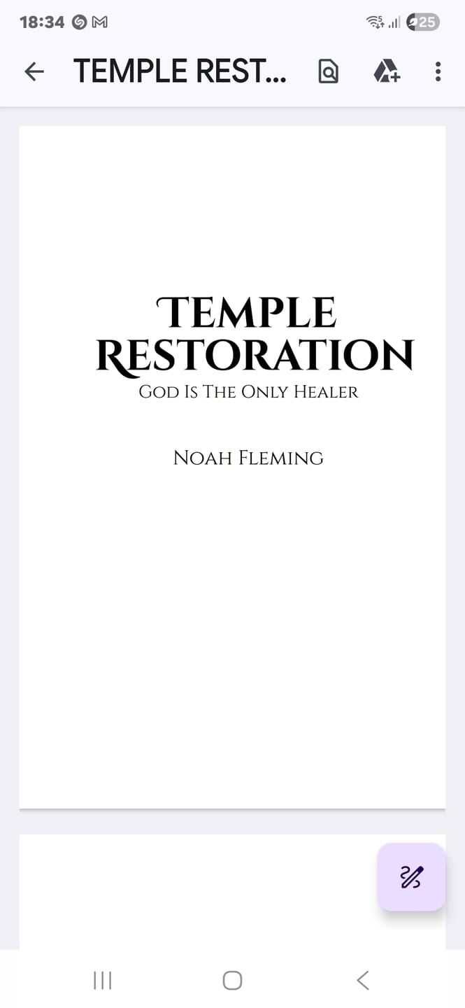 Customer photo review of Temple Restoration Ebook