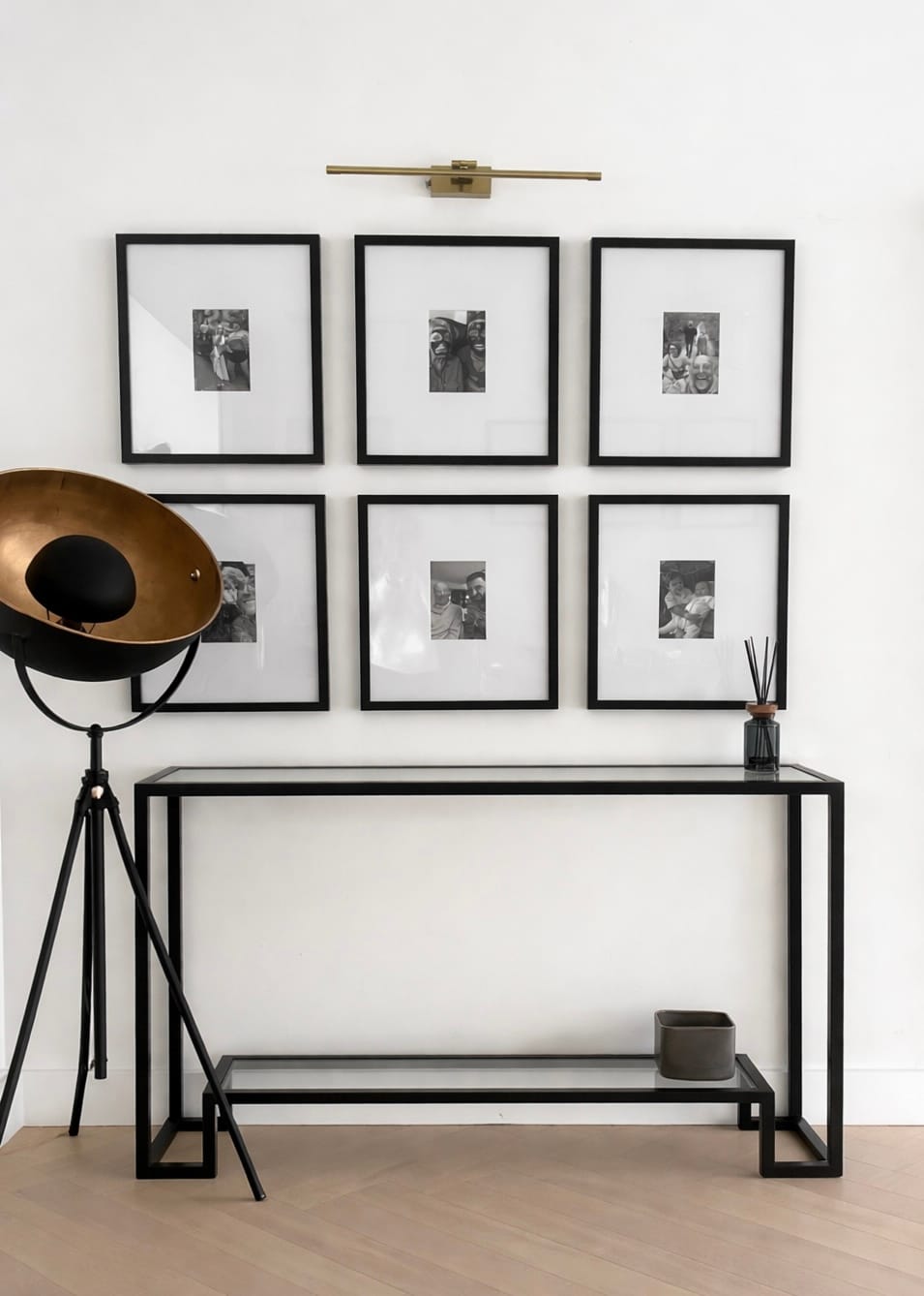 Customer photo review of Hudson Glass Metal Console Table - Black
