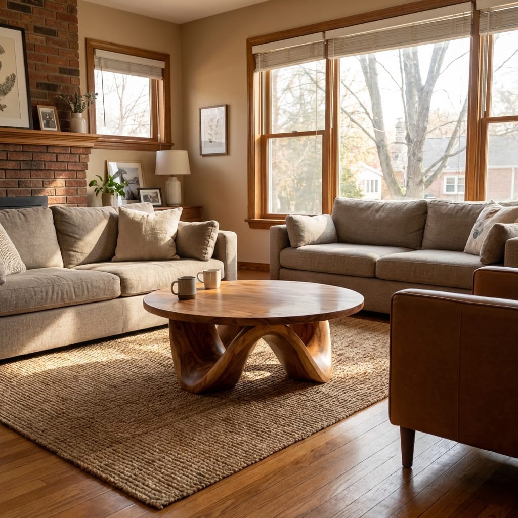 Customer photo review of Handcrafted Coffee Table Flow Legs For Living Room Decor