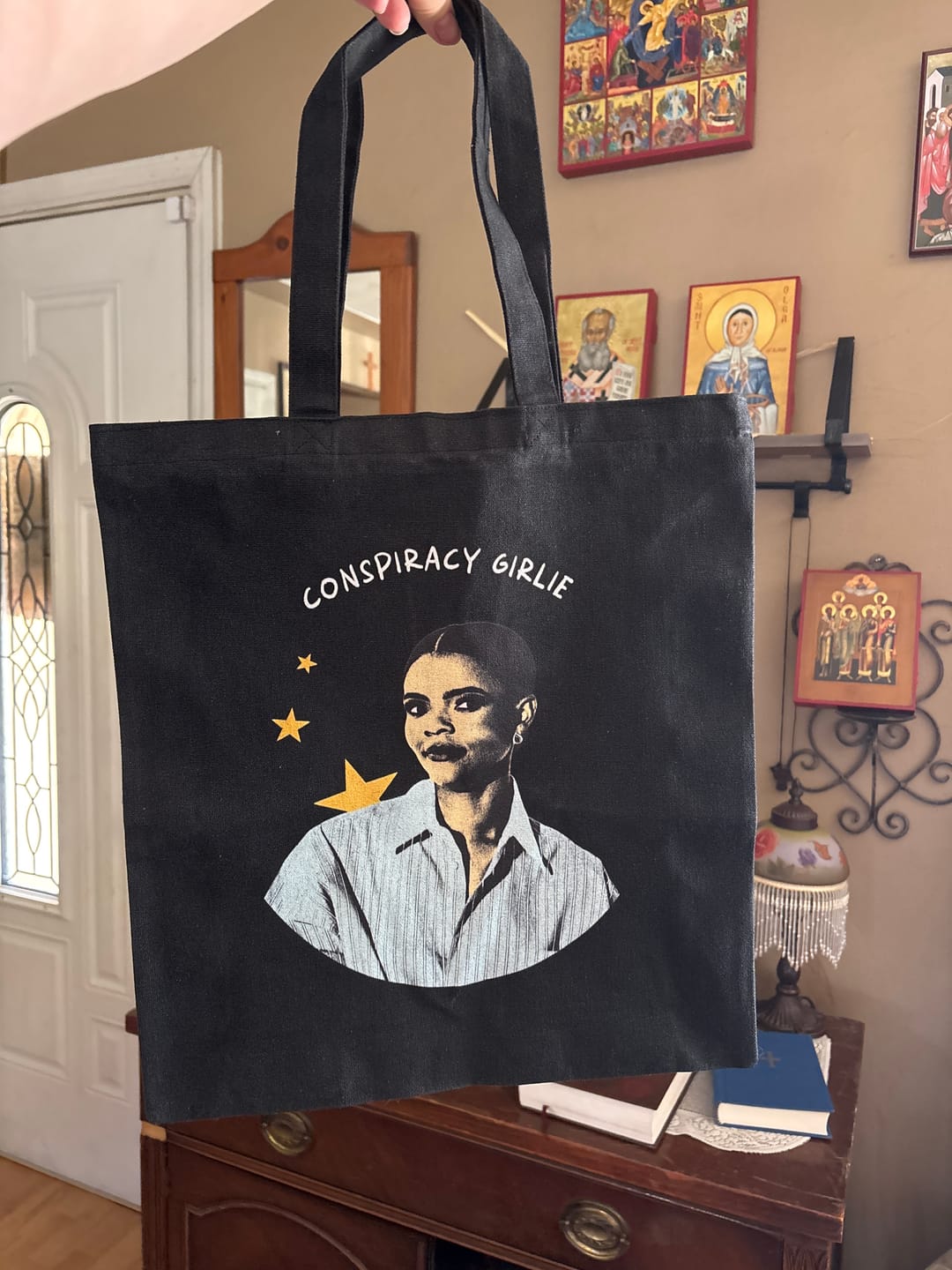 Customer photo review of Conspiracy Girlie Tote Bag