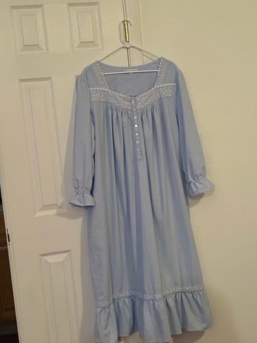 Customer photo review of Peri Heritage Cotton Flannel Embroidery Long Nightgown