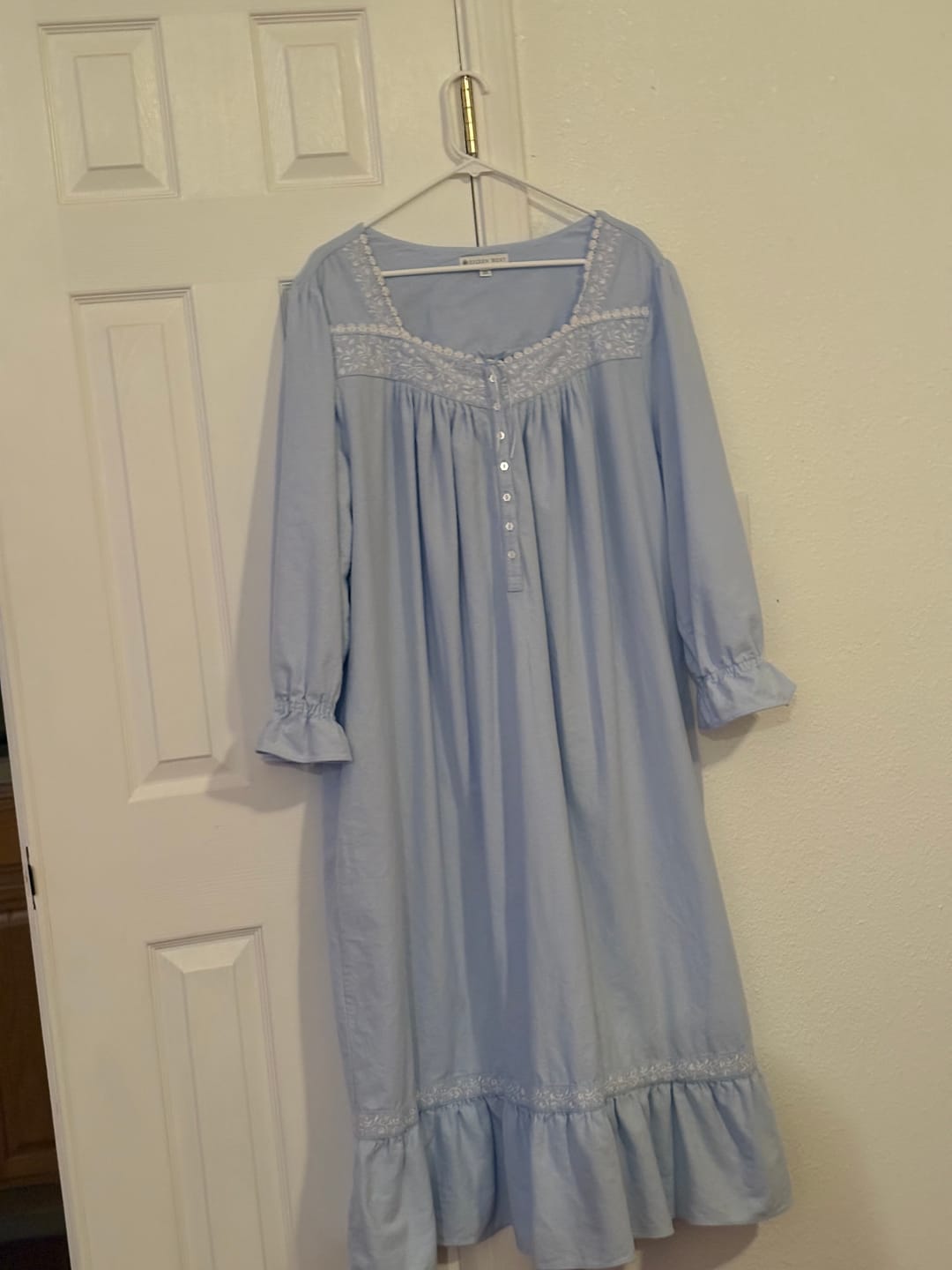 Customer photo review of Peri Heritage Cotton Flannel Embroidery Long Nightgown