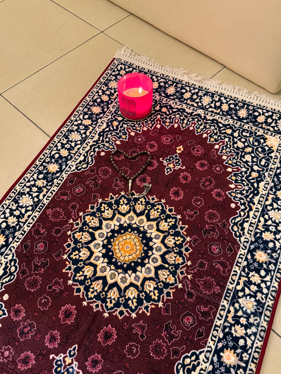 Customer photo review of Moroccan Padded Prayer Mat