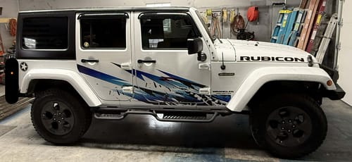 Customer photo review of Rubicon Hood Lettering - Topography with Colored Outline (Set of 2)