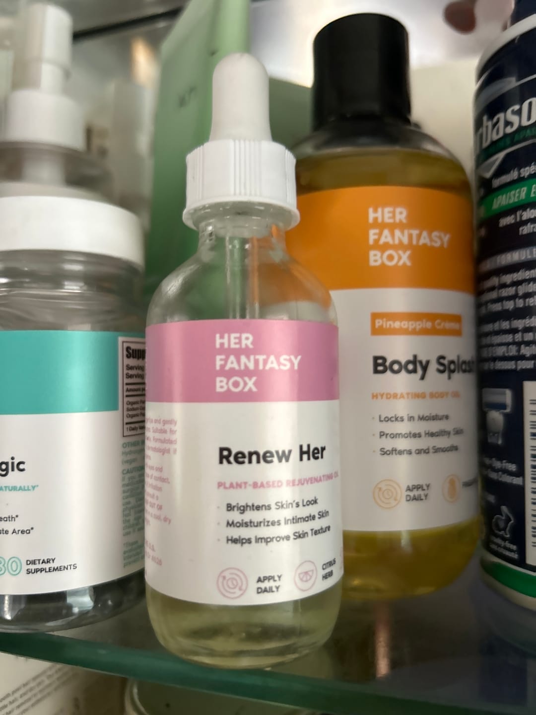 Customer photo review of Her Fantasy Box Renew Her Booty & Kitty Oil - 3 pk