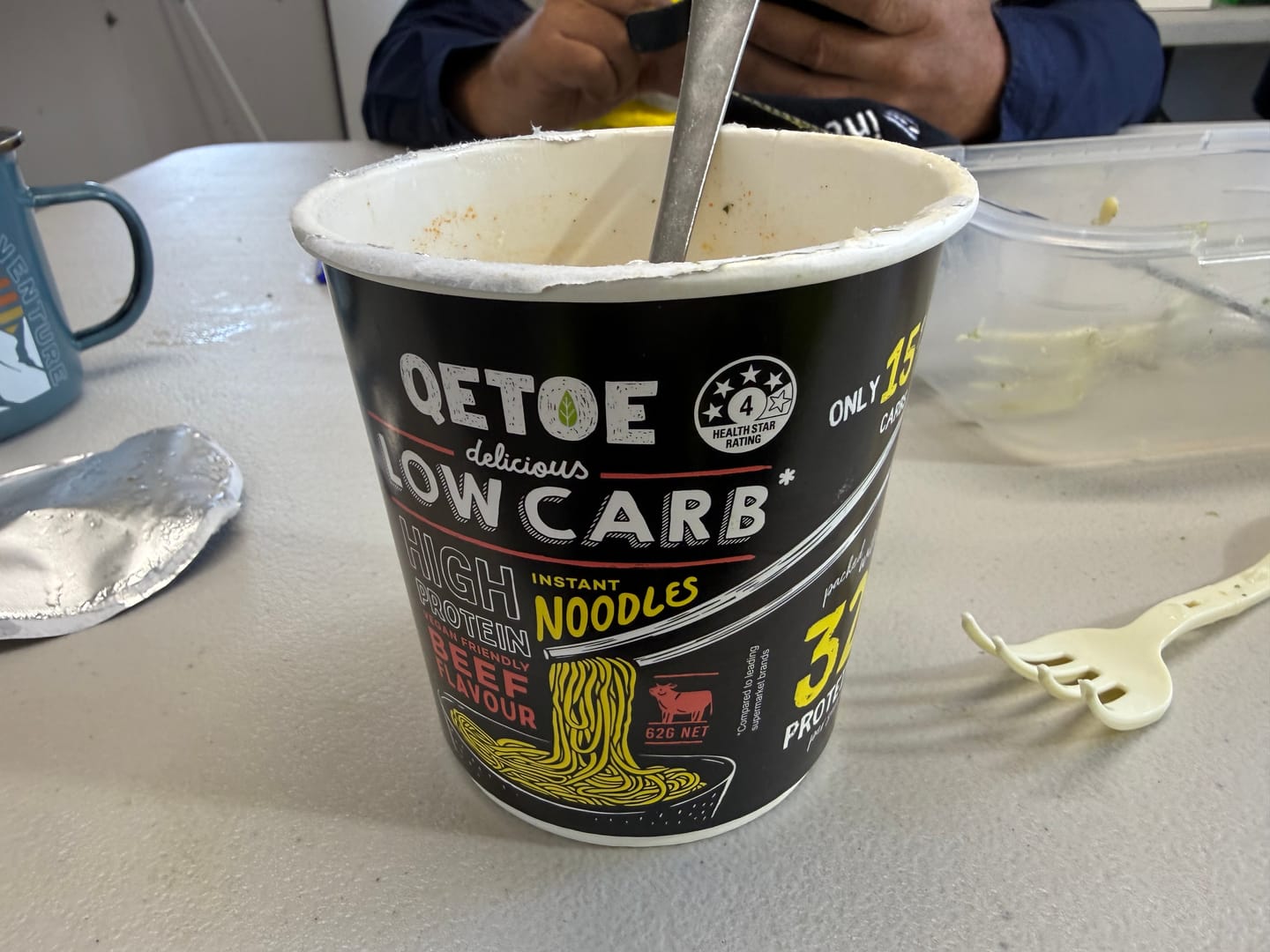 Customer photo review of Qetoe Low Carb High Protein Instant Cup Noodle - COMBO 12 PACK