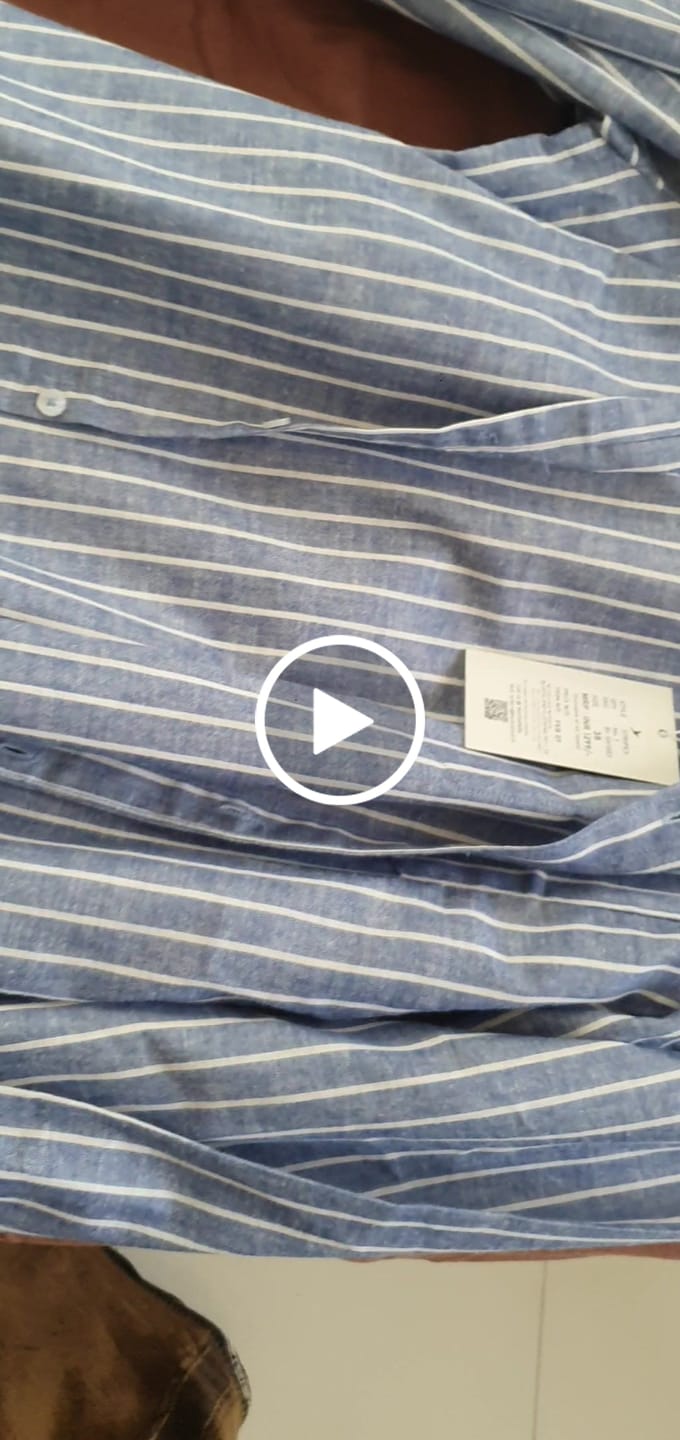 Customer video review of Denim Blue & White Stripes -Full-Bamboo Linen