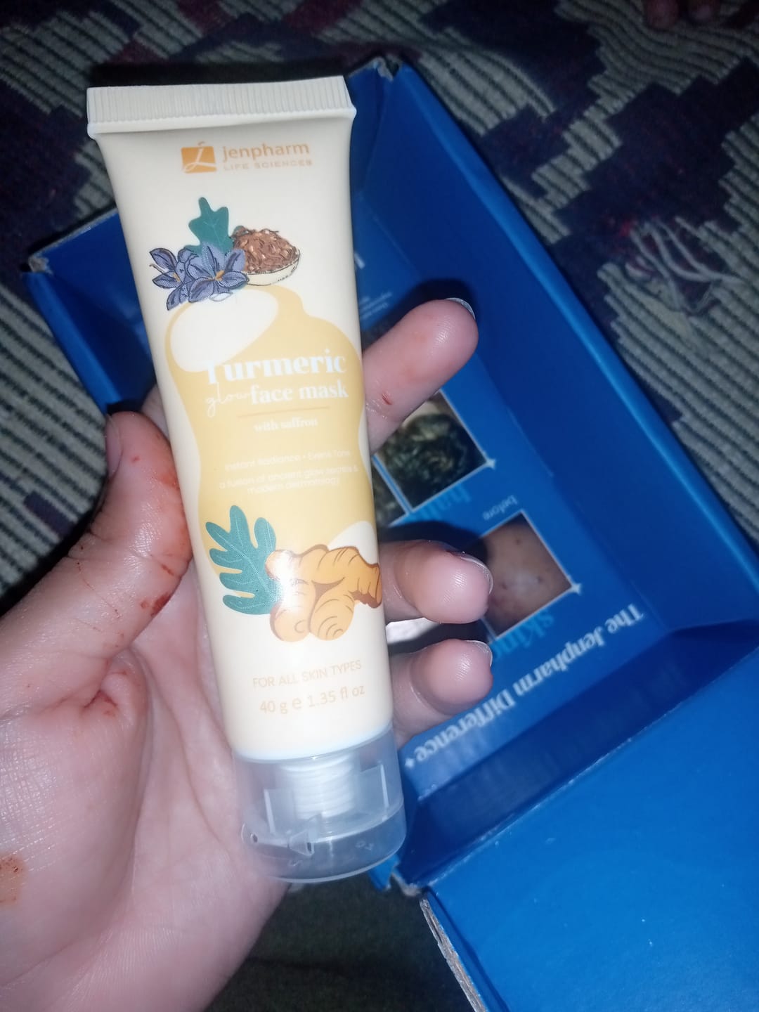 Customer photo review of Turmeric Glow Face Mask