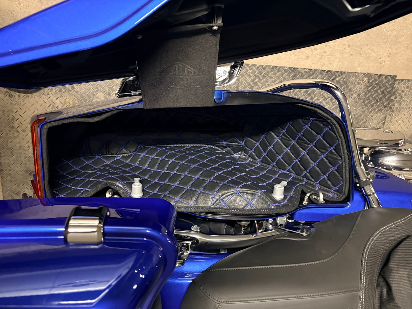 Customer photo review of Saddlebag Liners Carpet Insert Fits for Harley 24+