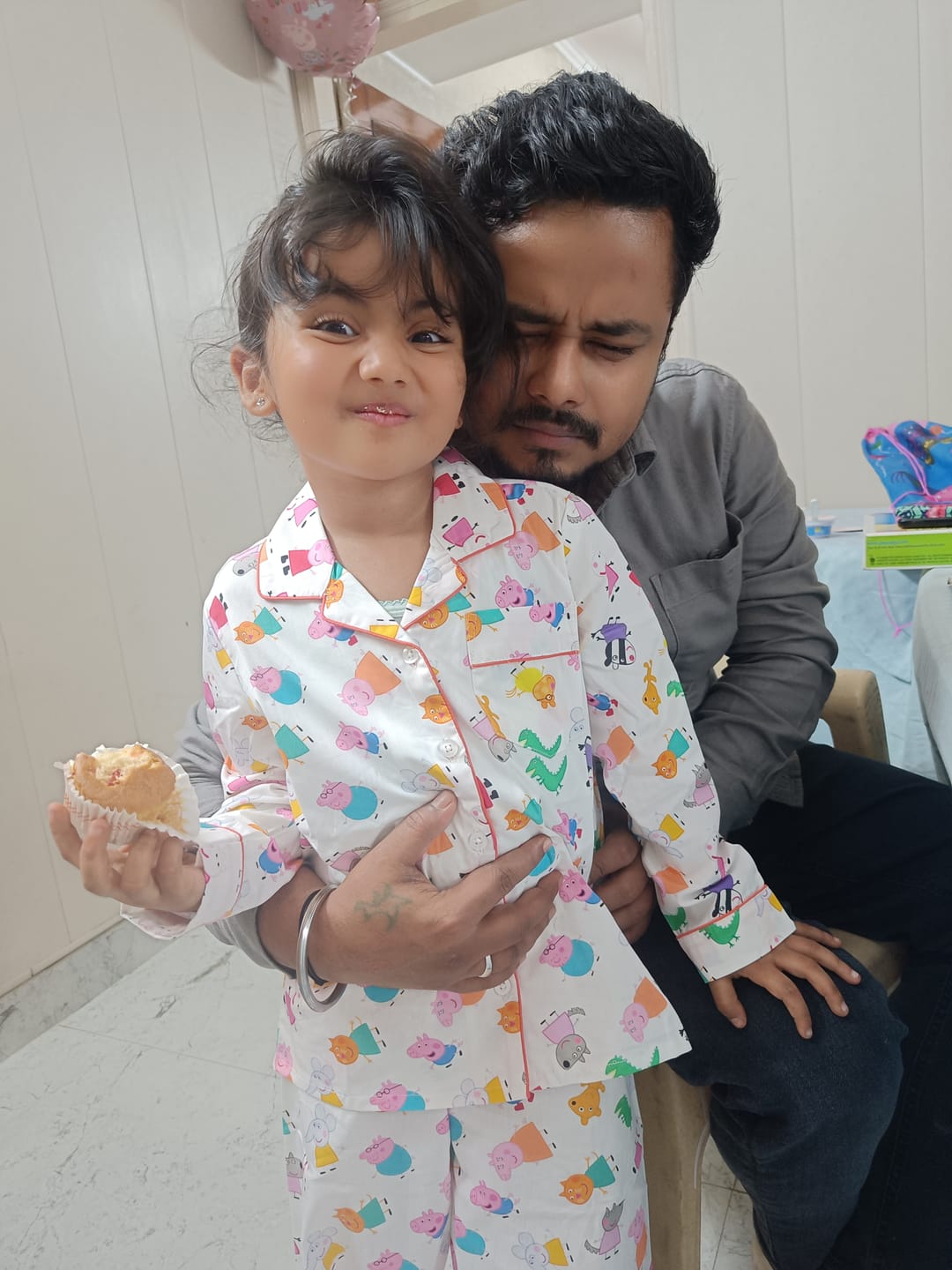 Customer photo review of White Doodle Peppa Pig Night Suit