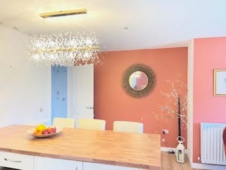 Customer photo review of Modern 12-Light Crystal  Linear Chandelier